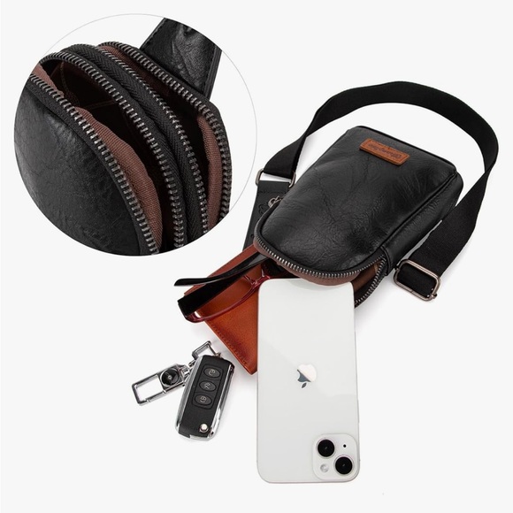 Wrangler Crossbody Sling Bag for Women Fanny Pack Purse Chest Bag Black NEW - Picture 5 of 7